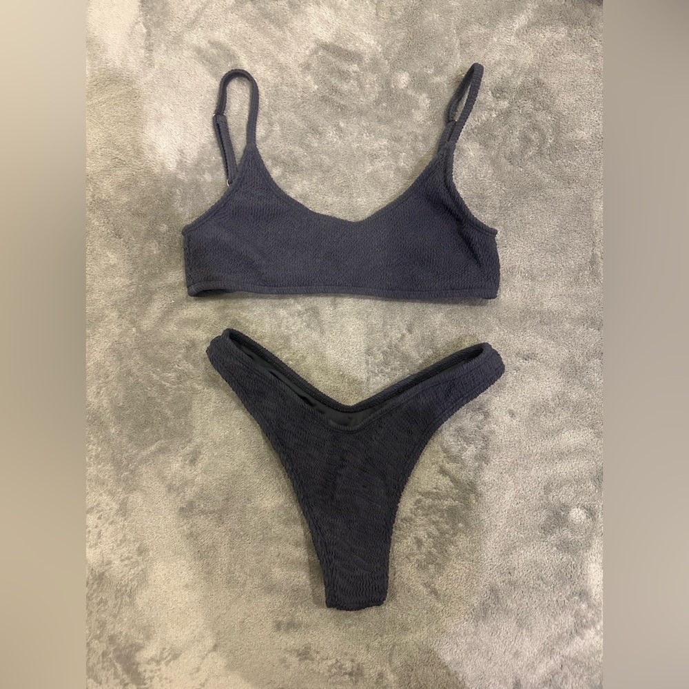 Tj Swim Bikini set Crinkle Fabric Slate